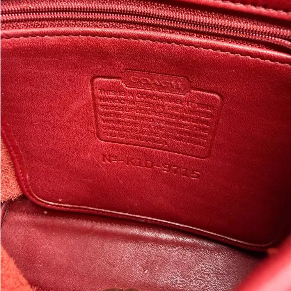 Vintage Coach y2k Red Legacy Companion Flap Crossbody Shoulder Bag